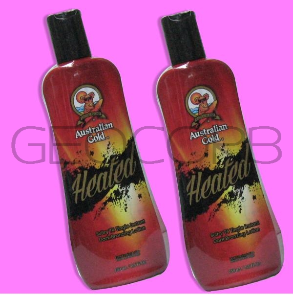 2 AUSTRALIAN GOLD HEATED T4 TINGLE BRONZER TANNING BED LOTION FAST